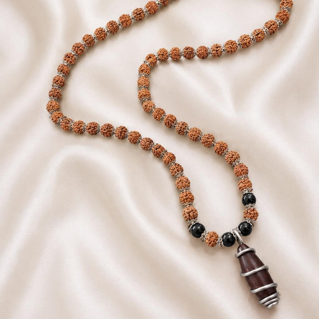 Narmadeshwar-Rudraksh Sangam Pendent Mala