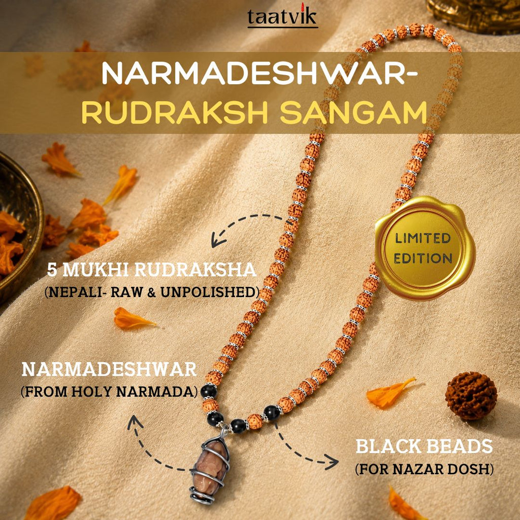 Narmadeshwar-Rudraksh Sangam Pendent Mala