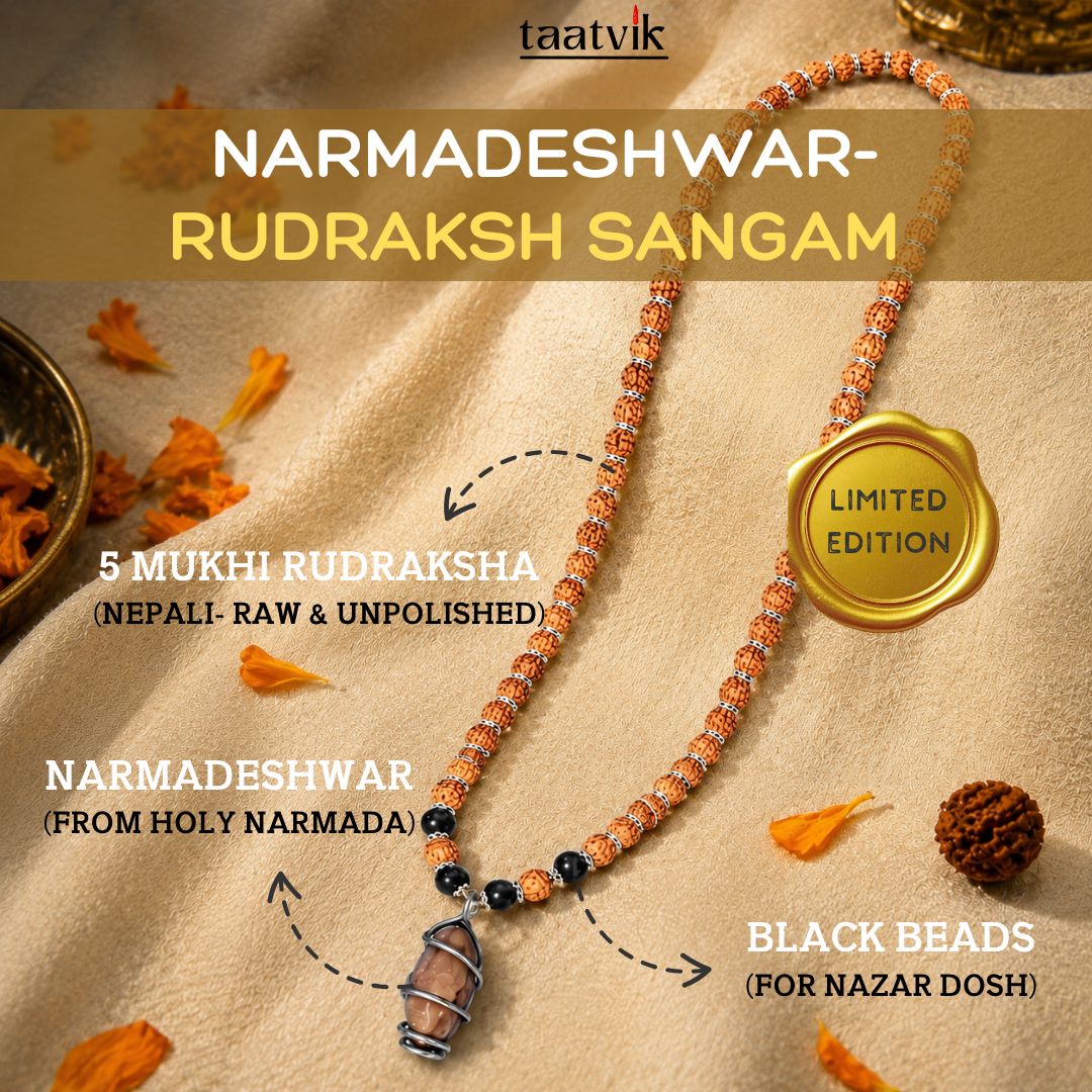 Narmadeshwar-Rudraksh Sangam Pendent Mala